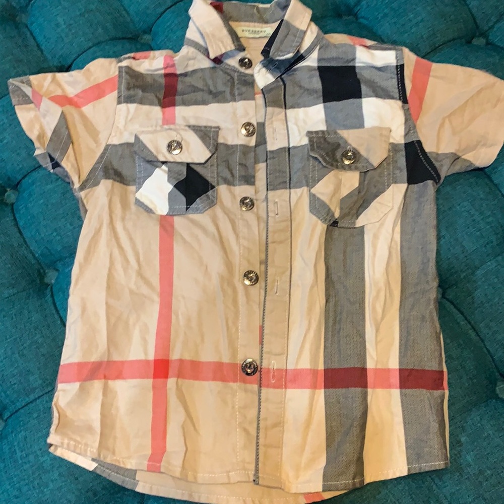 Plaid kids button down shirt